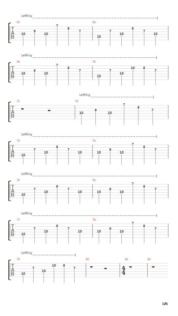 Difference Of Vengeance And Wrongs吉他谱