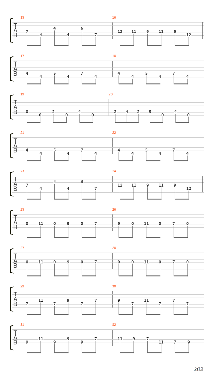 Gone (Version Easy)吉他谱