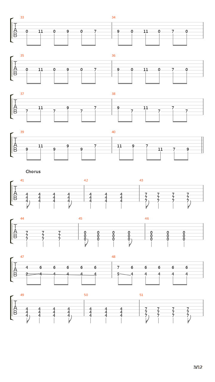 Gone (Version Easy)吉他谱