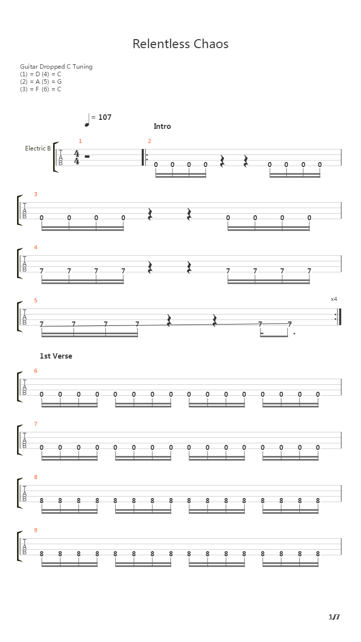 Relentless Chaos吉他谱