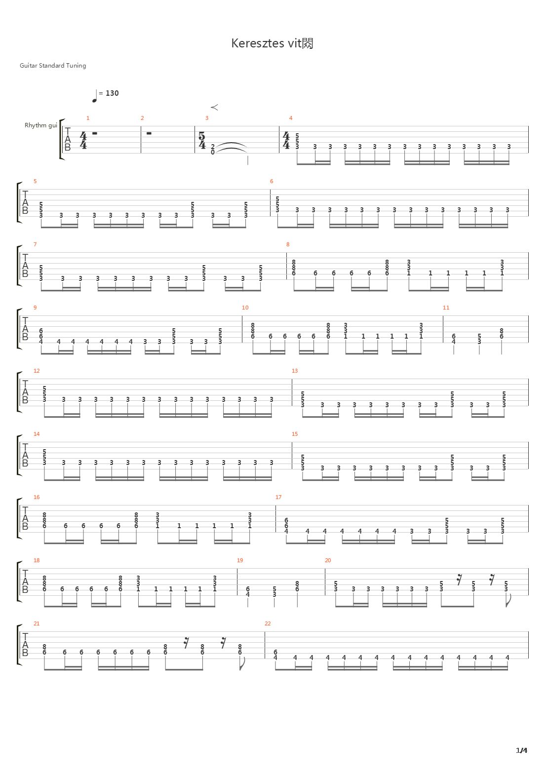 Keresztes Vitez吉他谱