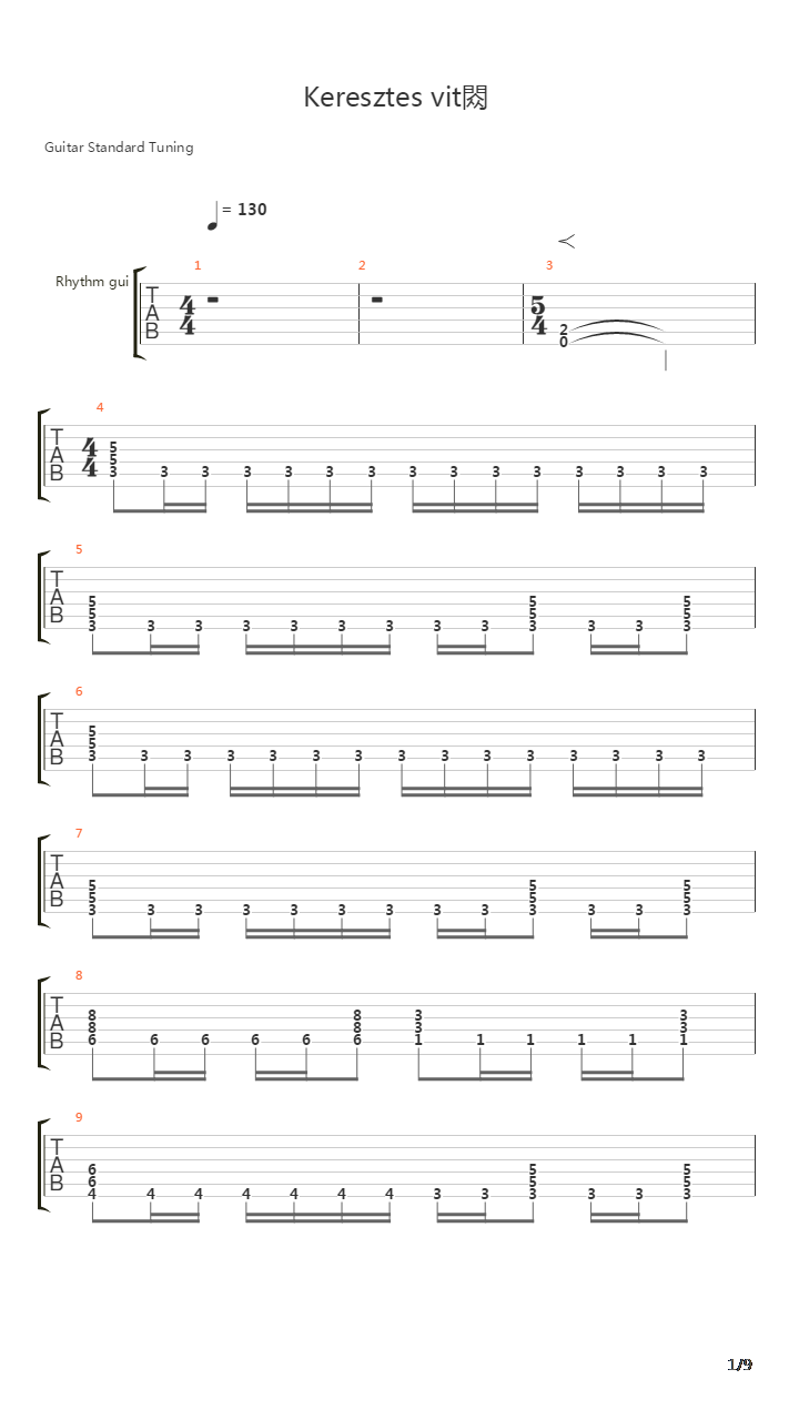 Keresztes Vitez吉他谱