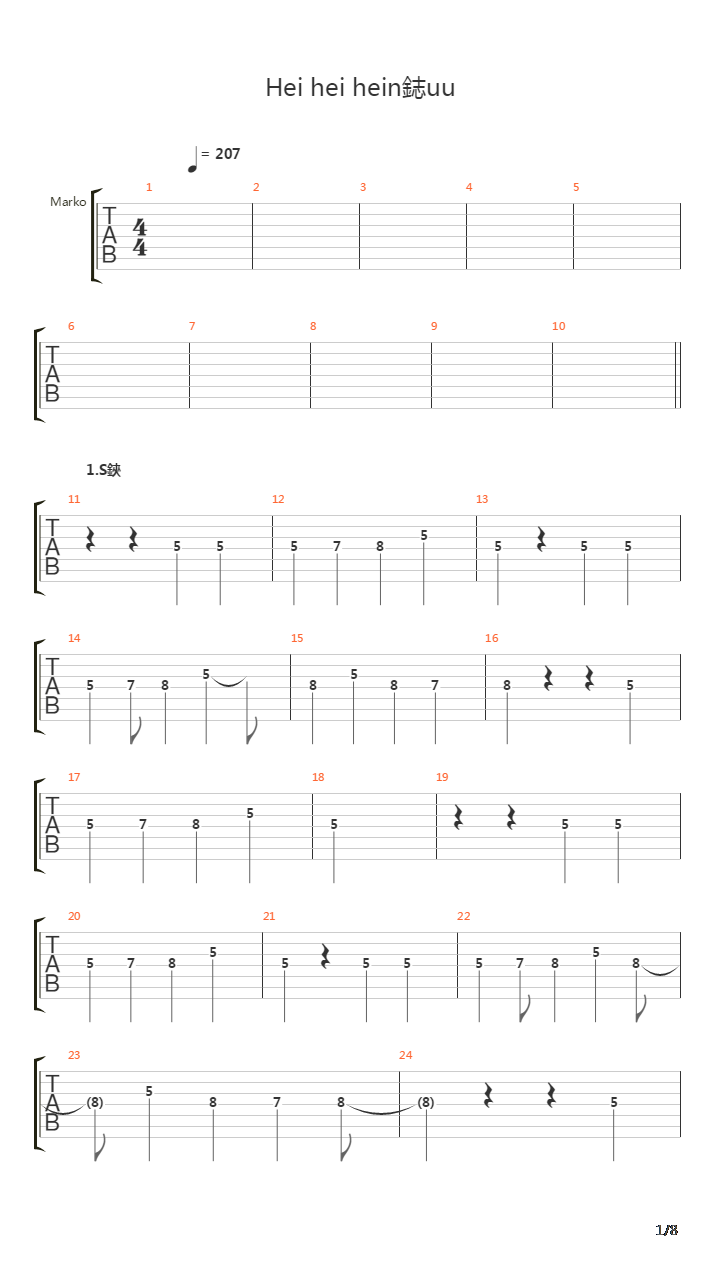 Hei Hei Heinäkuu吉他谱