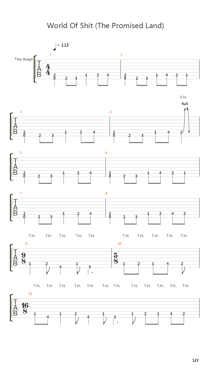 World Of Shit(The Promissed Land)吉他谱