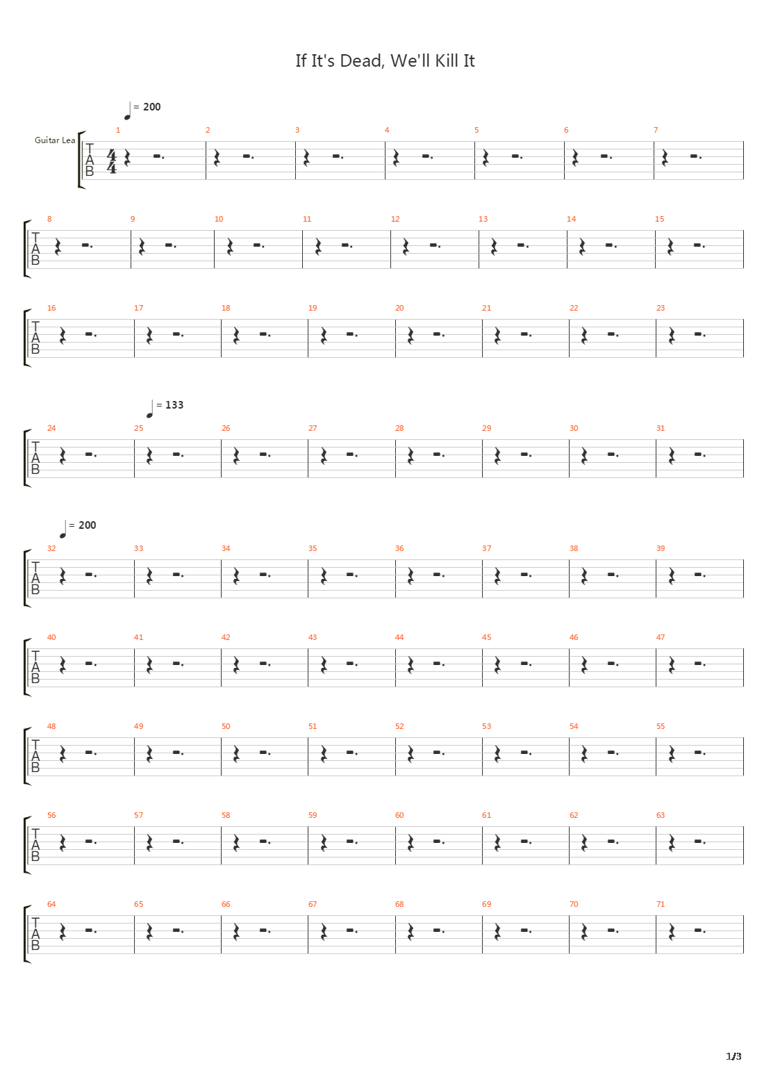 If It's Dead We'll Kill It吉他谱