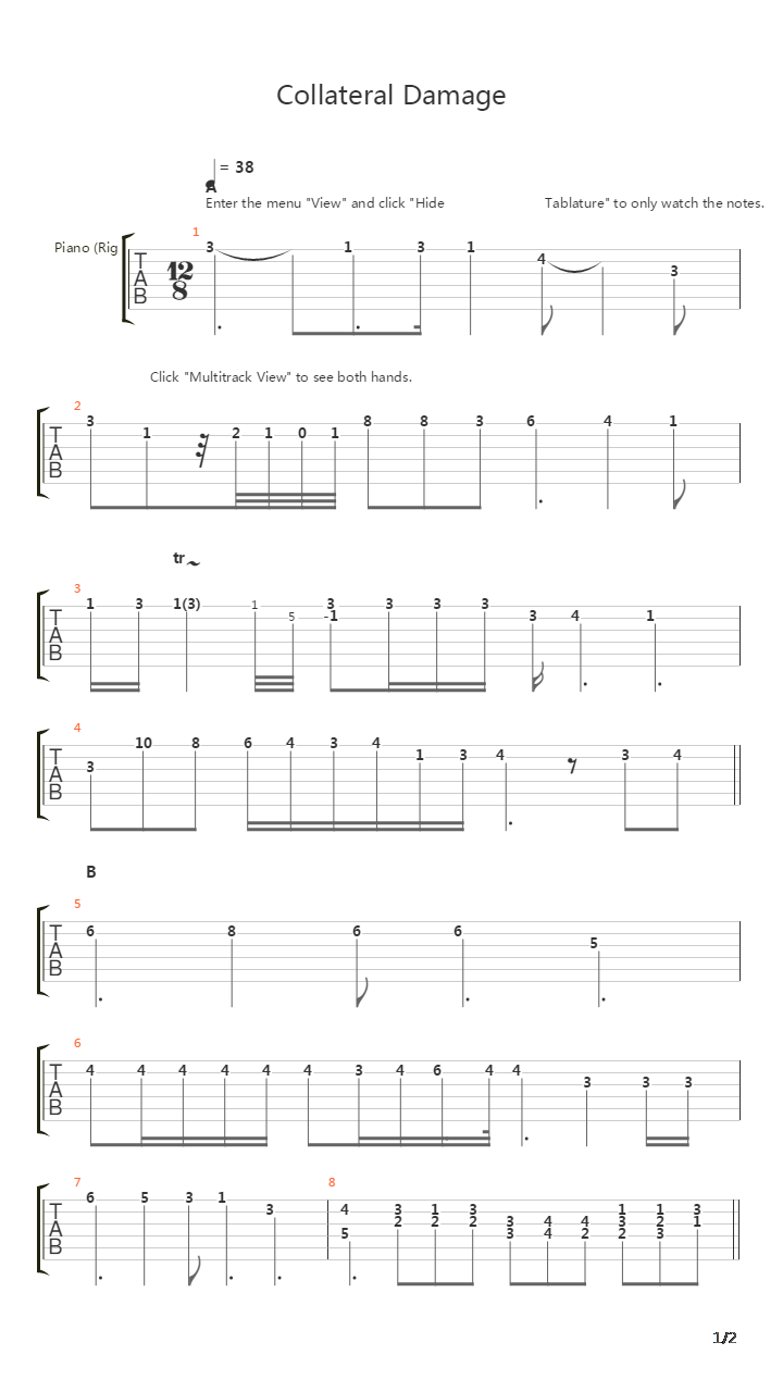 Collateral Damage吉他谱