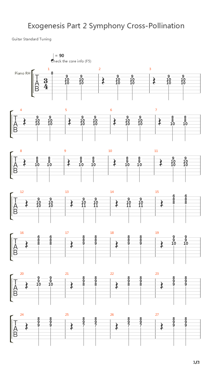 Exogenesis Pt 2 Cross Pollination吉他谱