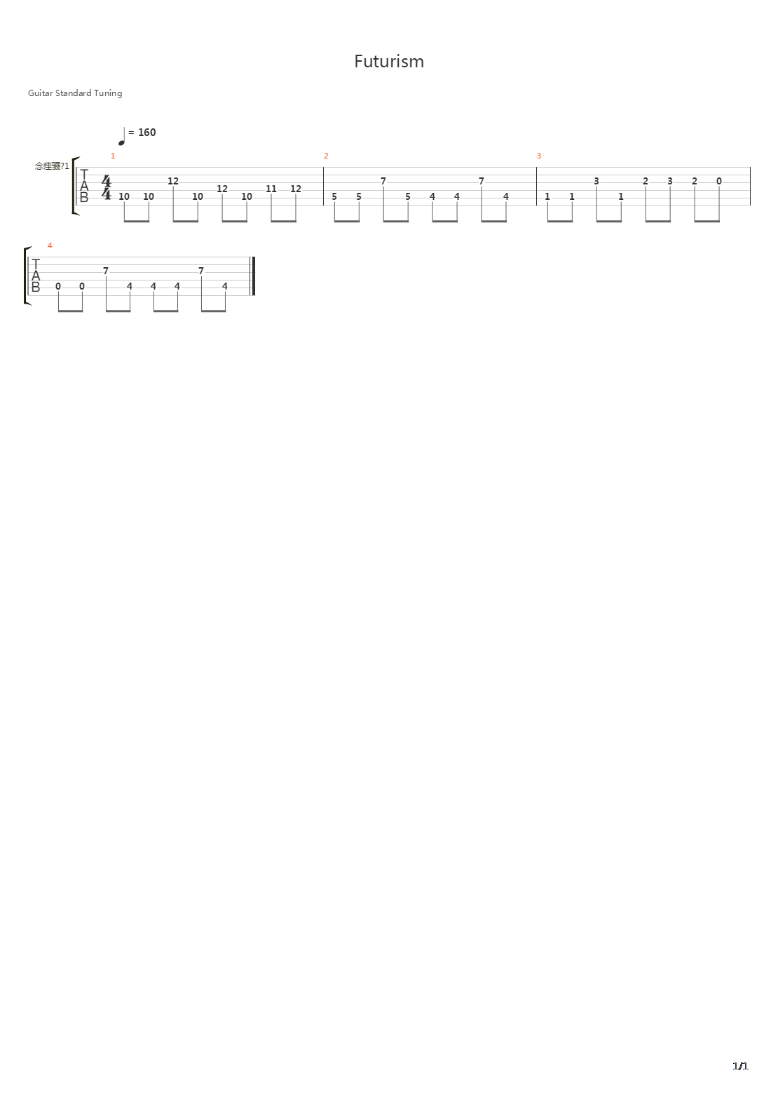 Futurism On Electro Guitar吉他谱