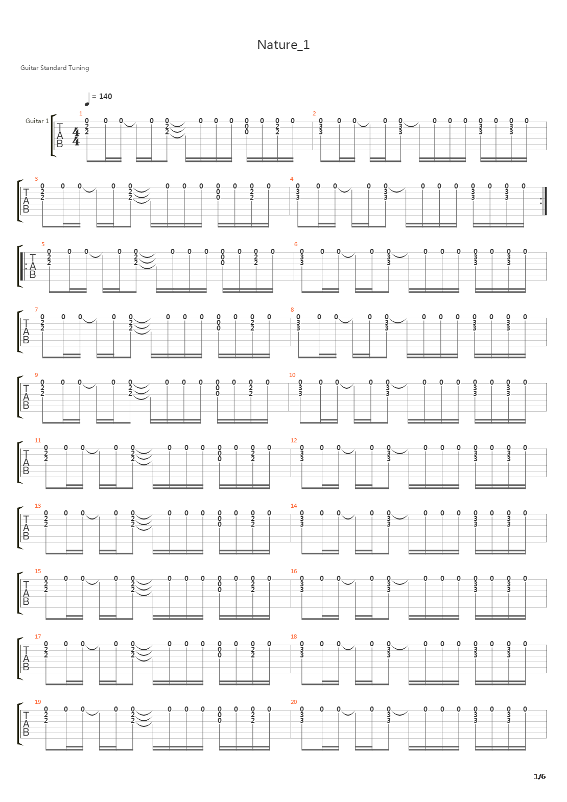 Nature 1吉他谱