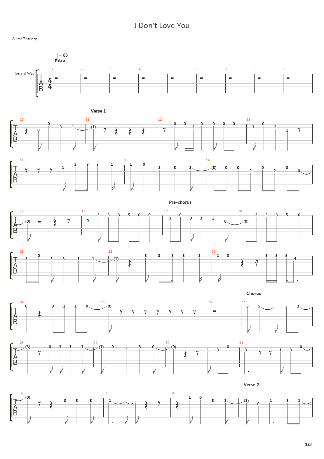 I Don't Love You吉他谱