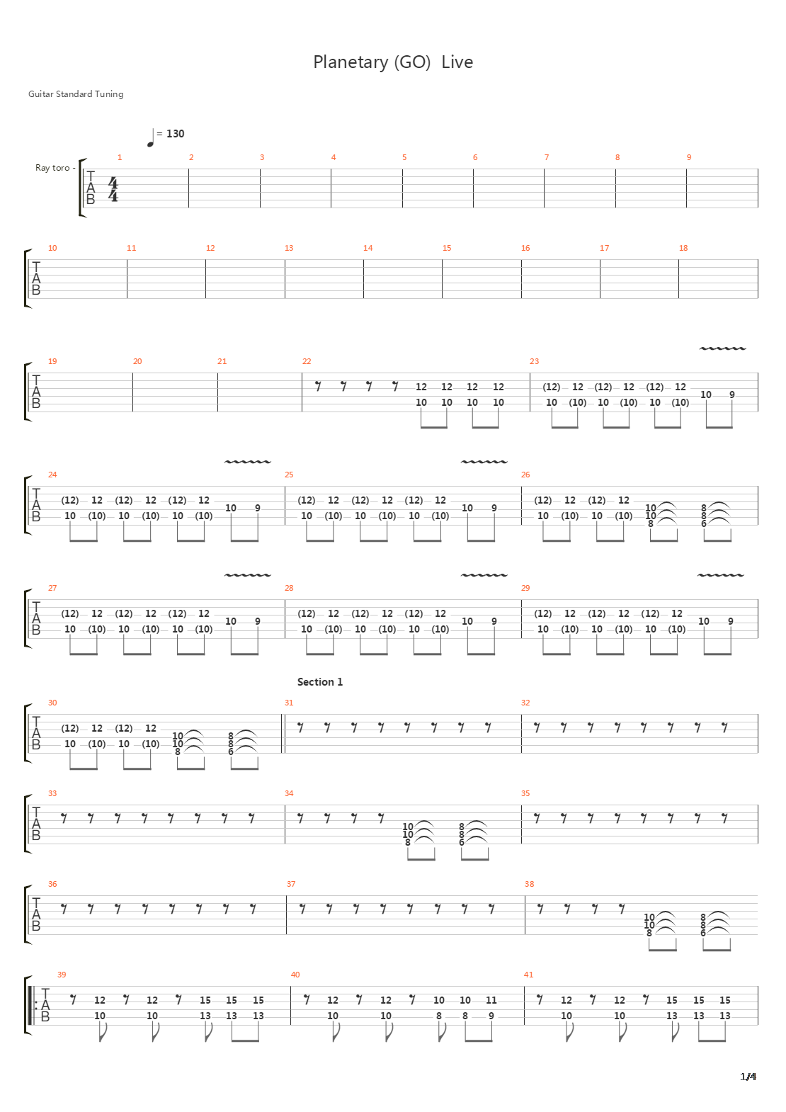 Planetary (Go!) Live吉他谱