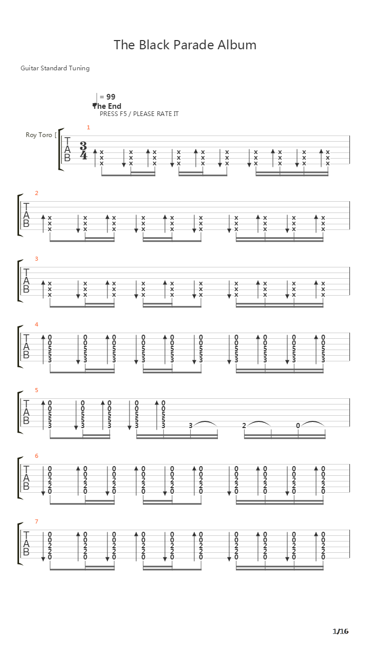 The Black Parade Part 1 Album吉他谱