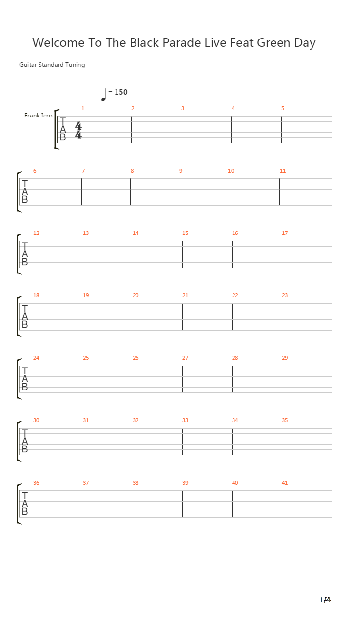 Welcome To The Black Parade Ft Green Day吉他谱