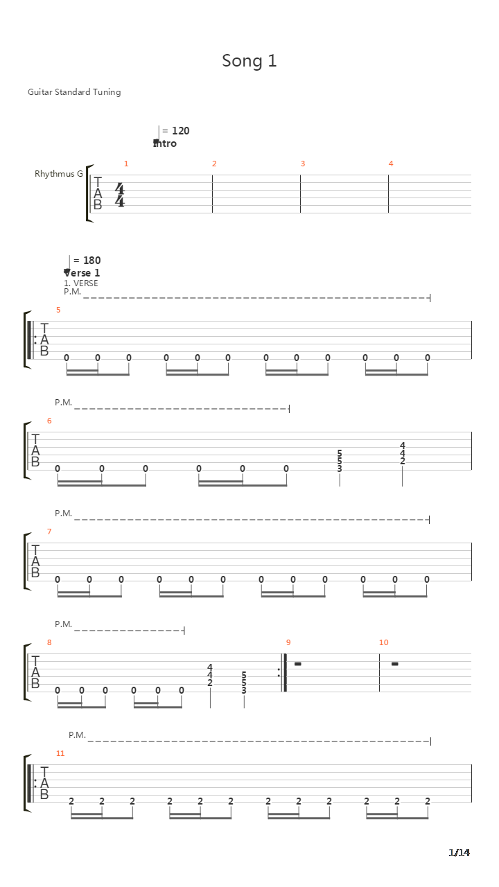 Song 1吉他谱