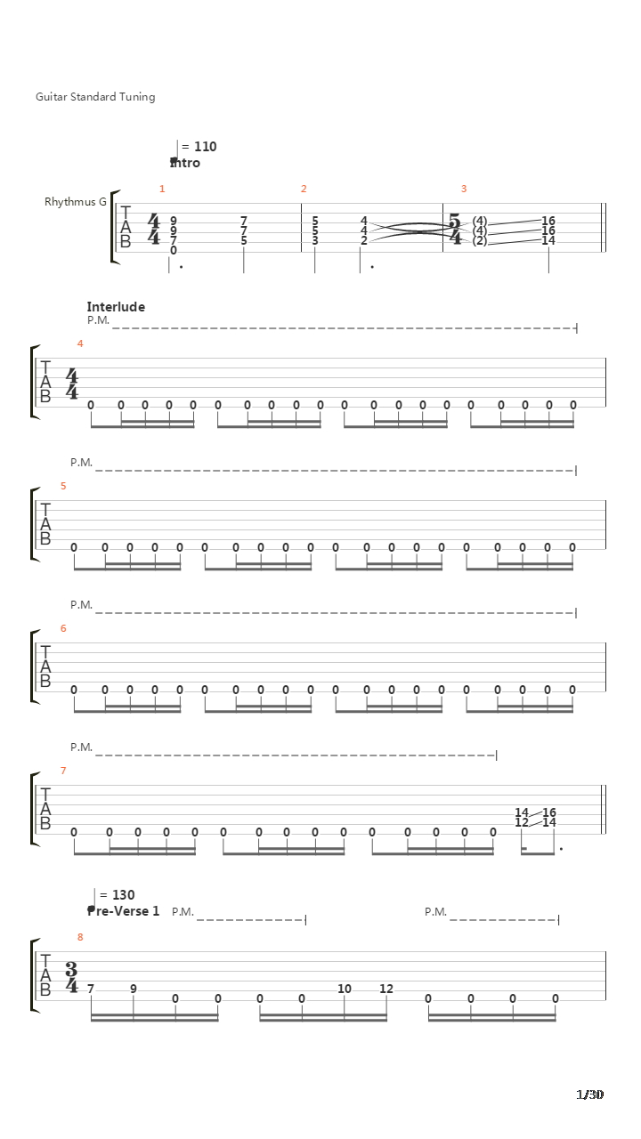 Song 30吉他谱