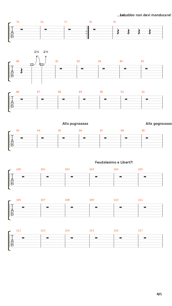 Feudalesimo E Libertà (Versione Semplificata)吉他谱