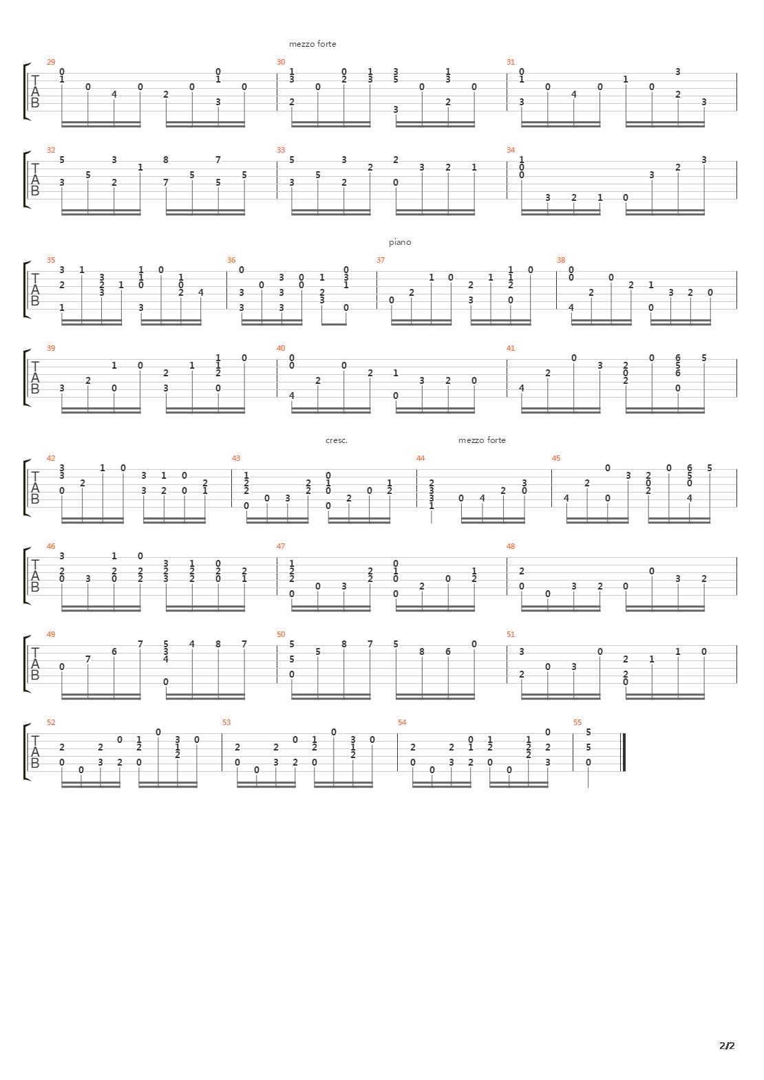 Etude En La Majeur吉他谱