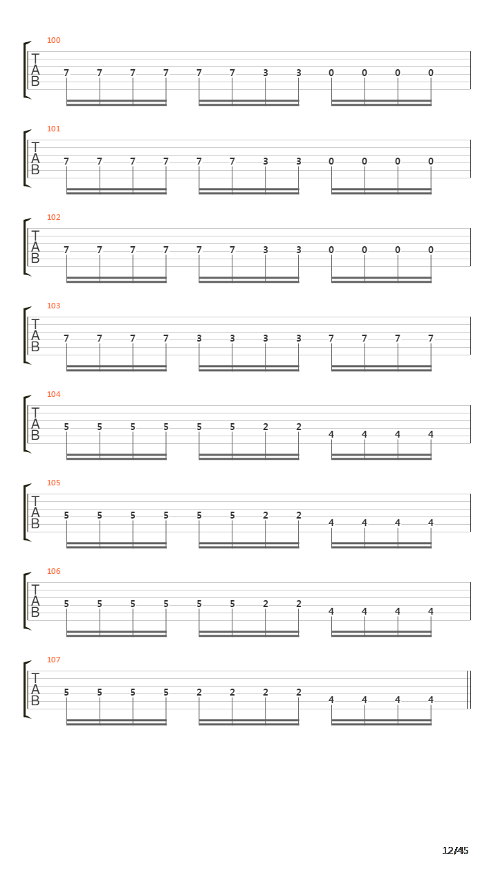 Sommer Guitar Tab吉他谱