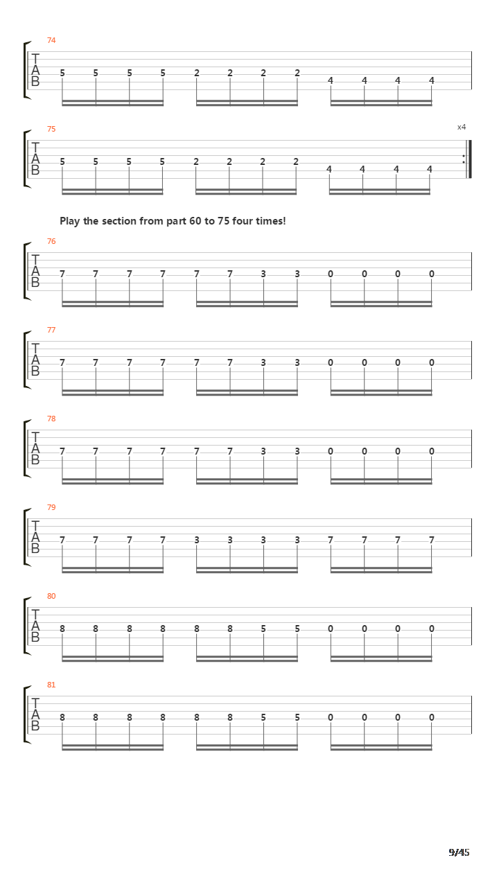 Sommer Guitar Tab吉他谱