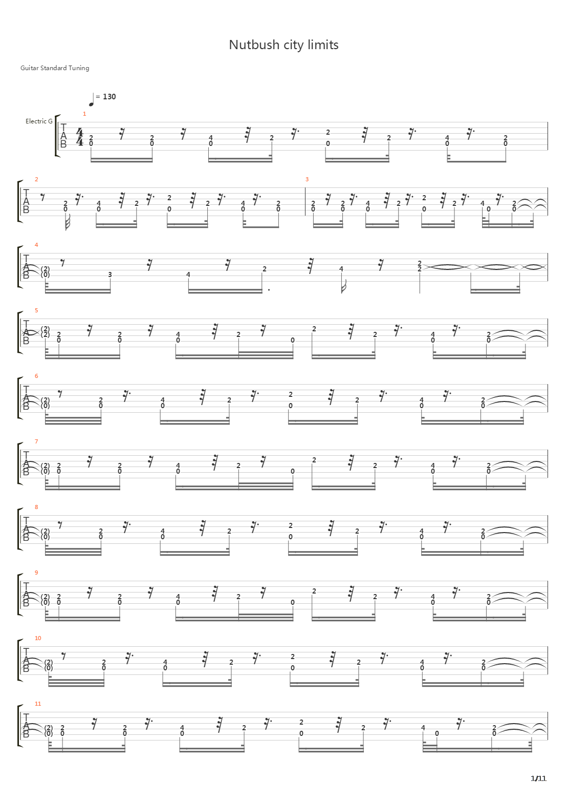 Nutbush City Limit吉他谱