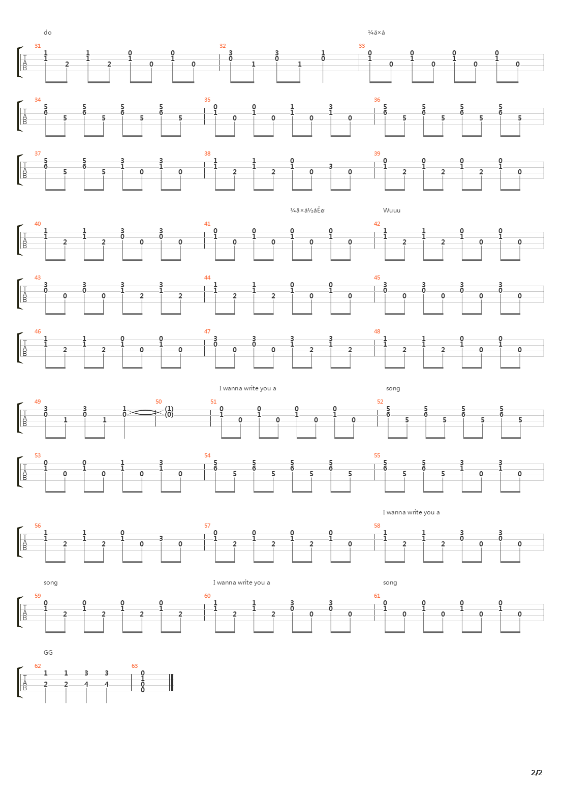 I want to write you a song(ukulele弹唱)吉他谱