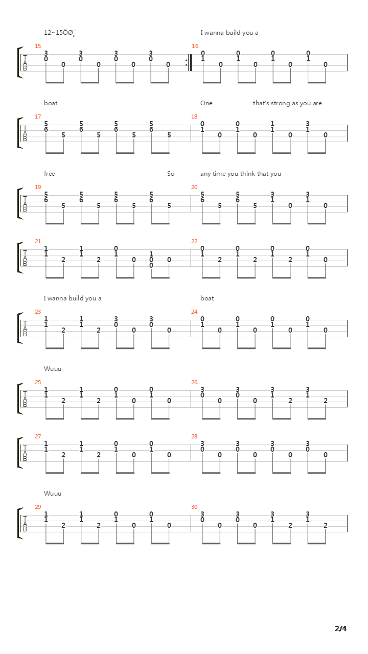 I want to write you a song(ukulele弹唱)吉他谱