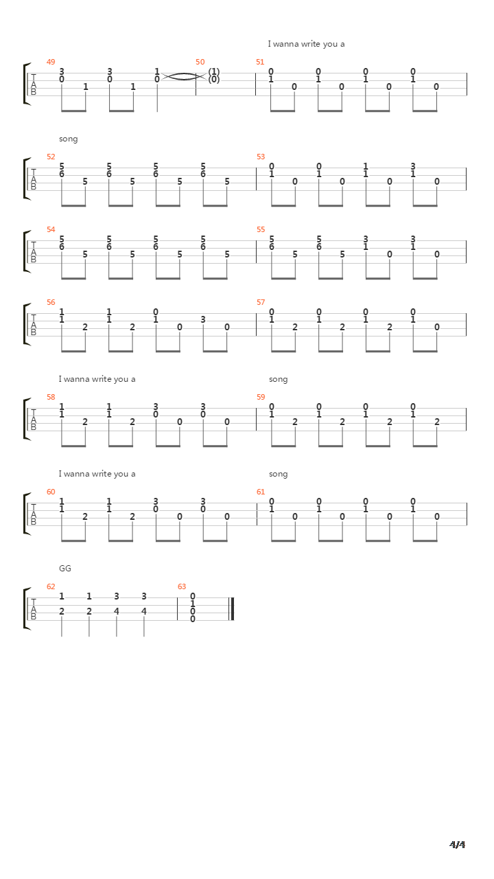 I want to write you a song(ukulele弹唱)吉他谱