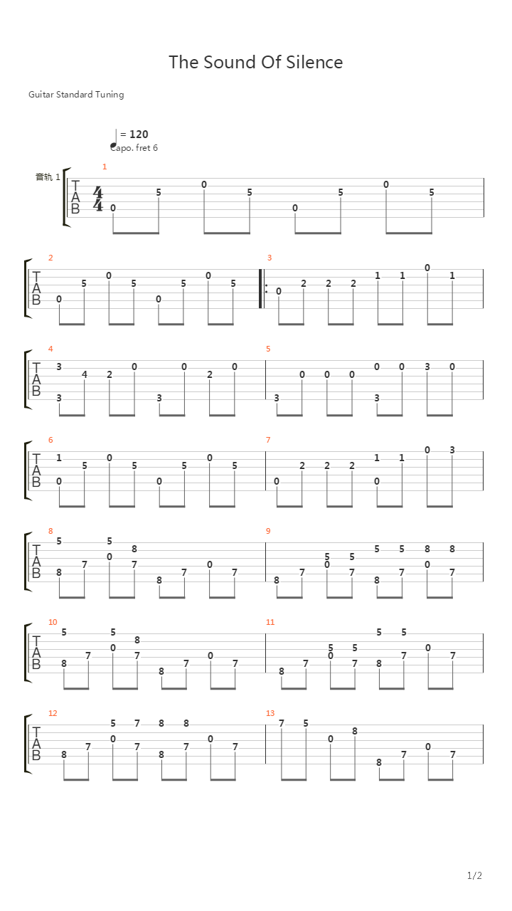 The Sound Of Silence吉他谱