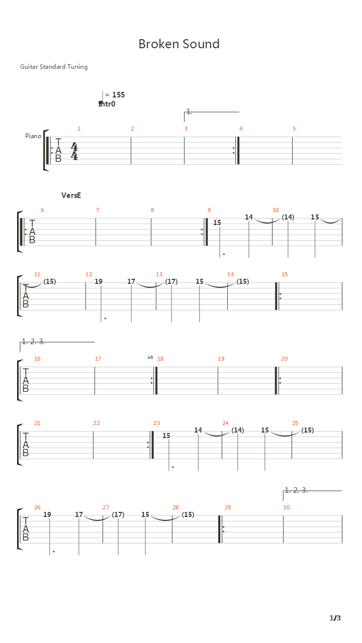 Broken Sound吉他谱