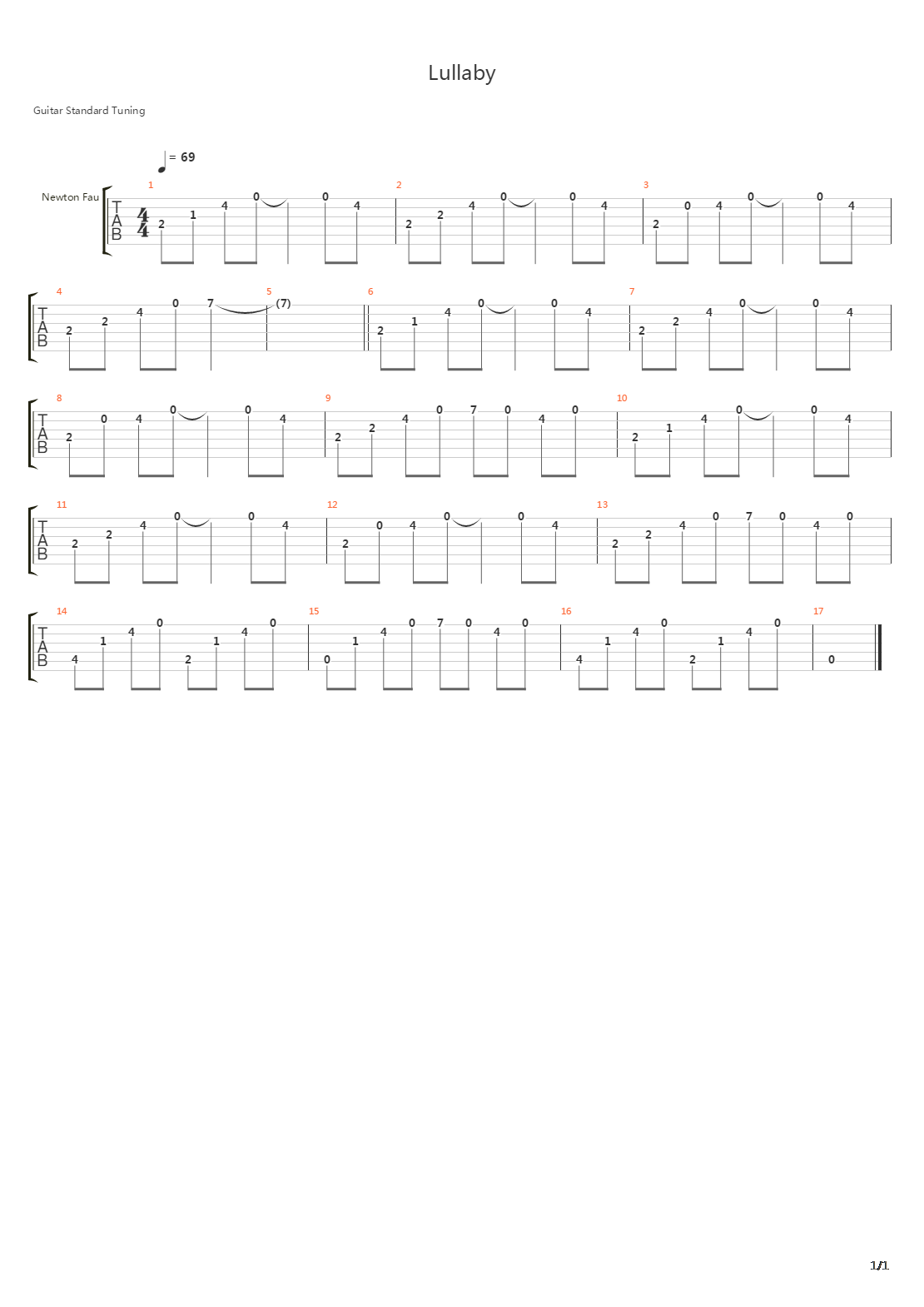 Lullaby吉他谱