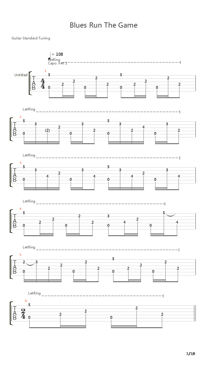 Blues Run The Game吉他谱