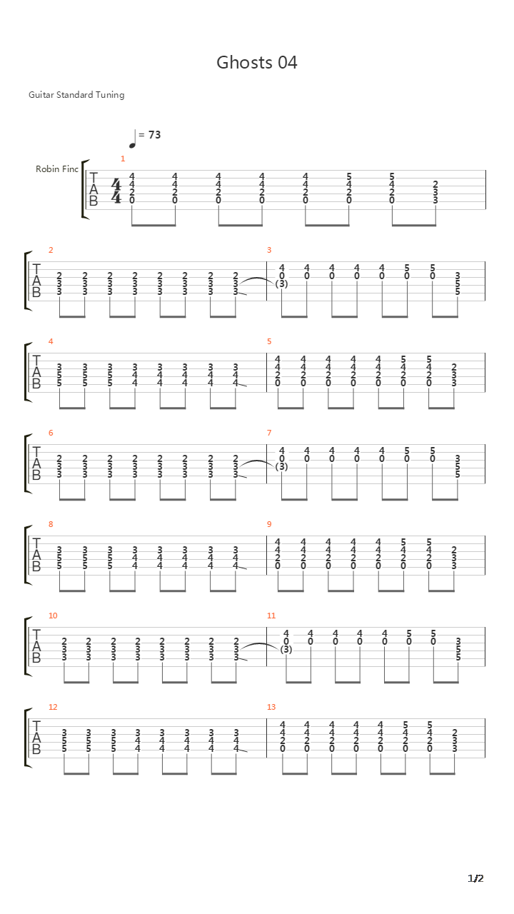 4 Ghost I吉他谱