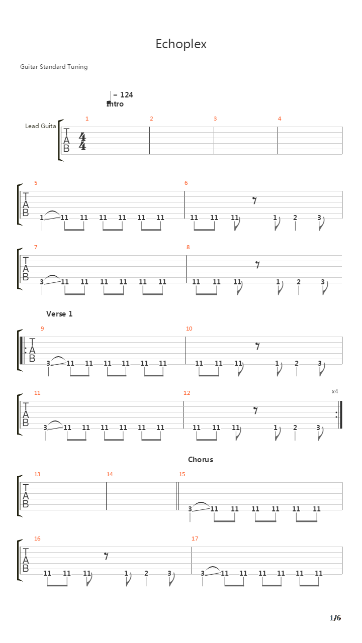 Echoplex吉他谱