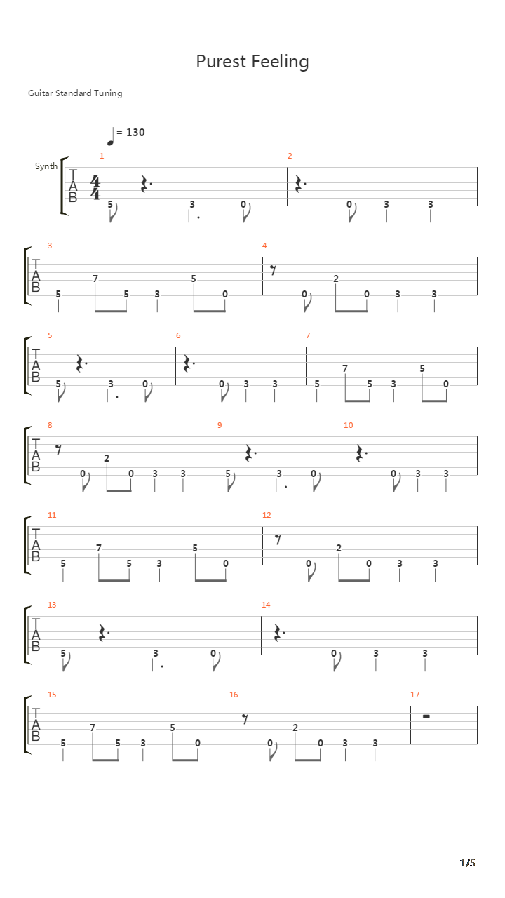 Purest Feeling吉他谱