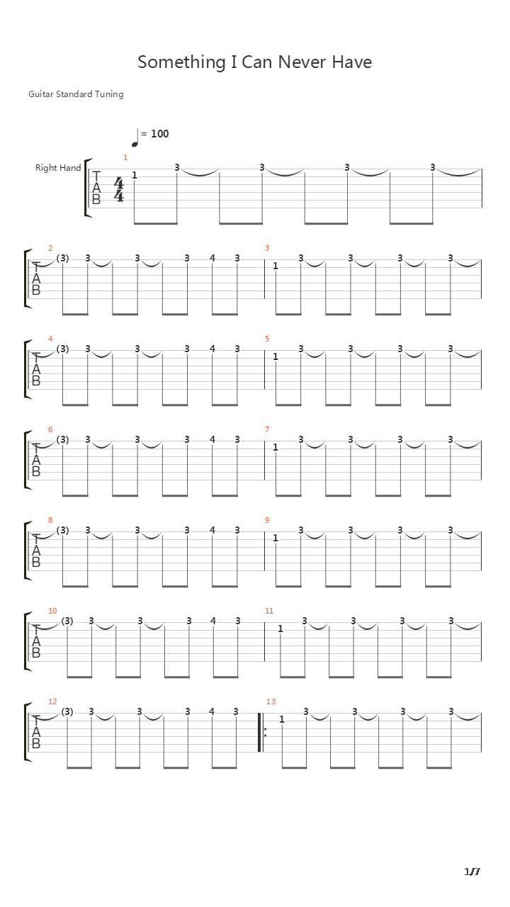 Something I Can Never Have吉他谱