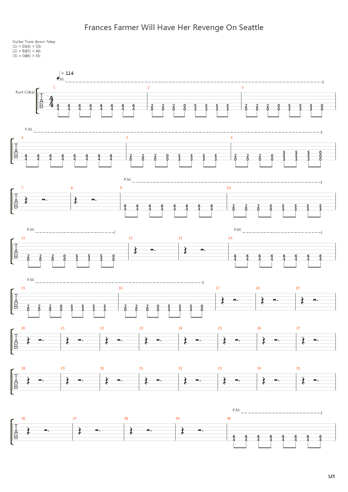 Frances Farmer Will Have Her Revenge On Seattle吉他谱