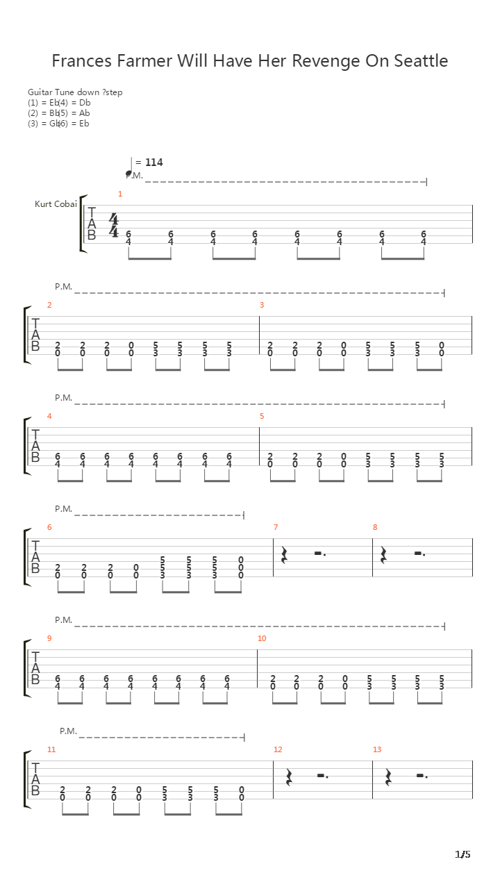 Frances Farmer Will Have Her Revenge On Seattle吉他谱