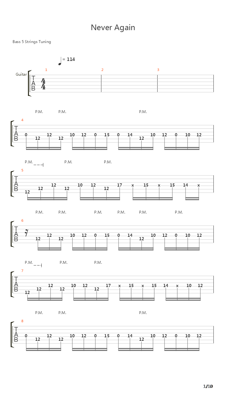 Never Again吉他谱