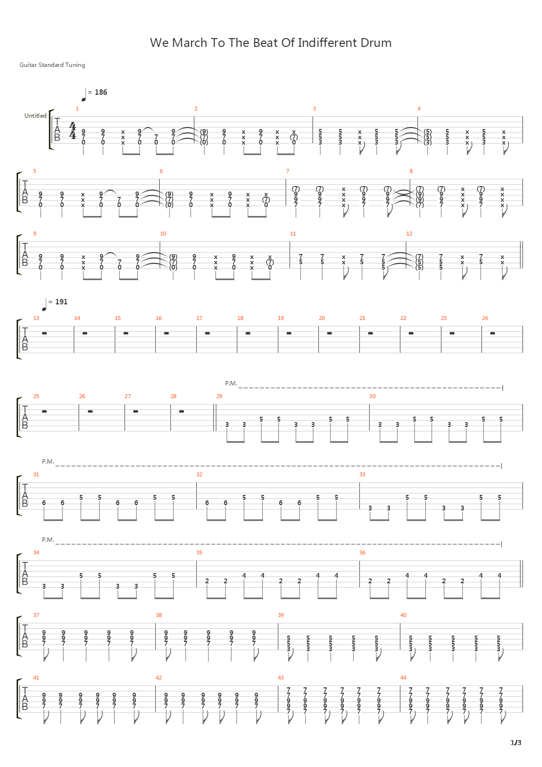 We March To The Beat Of Indifferent Drum吉他谱