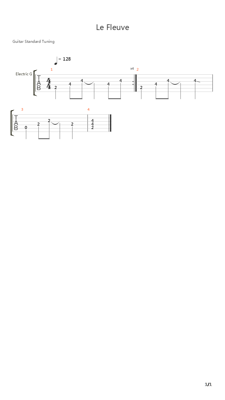 Le Fleuve吉他谱