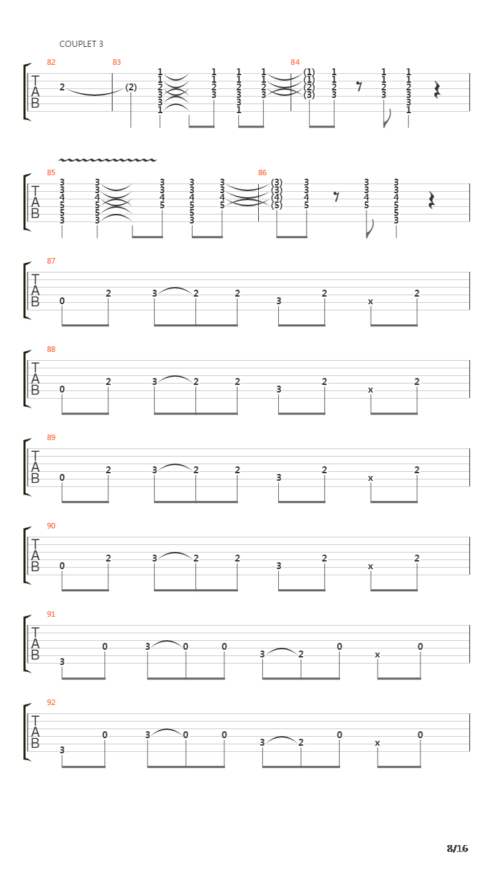 Les ecorches吉他谱