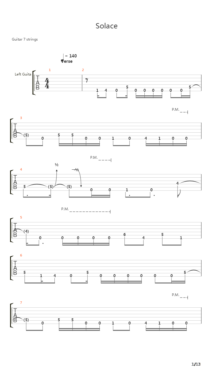 Solace吉他谱