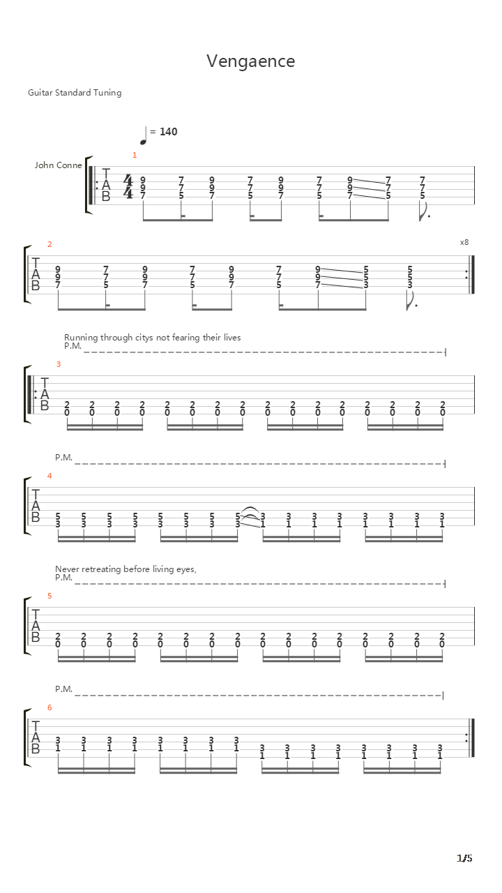 Vengeance吉他谱