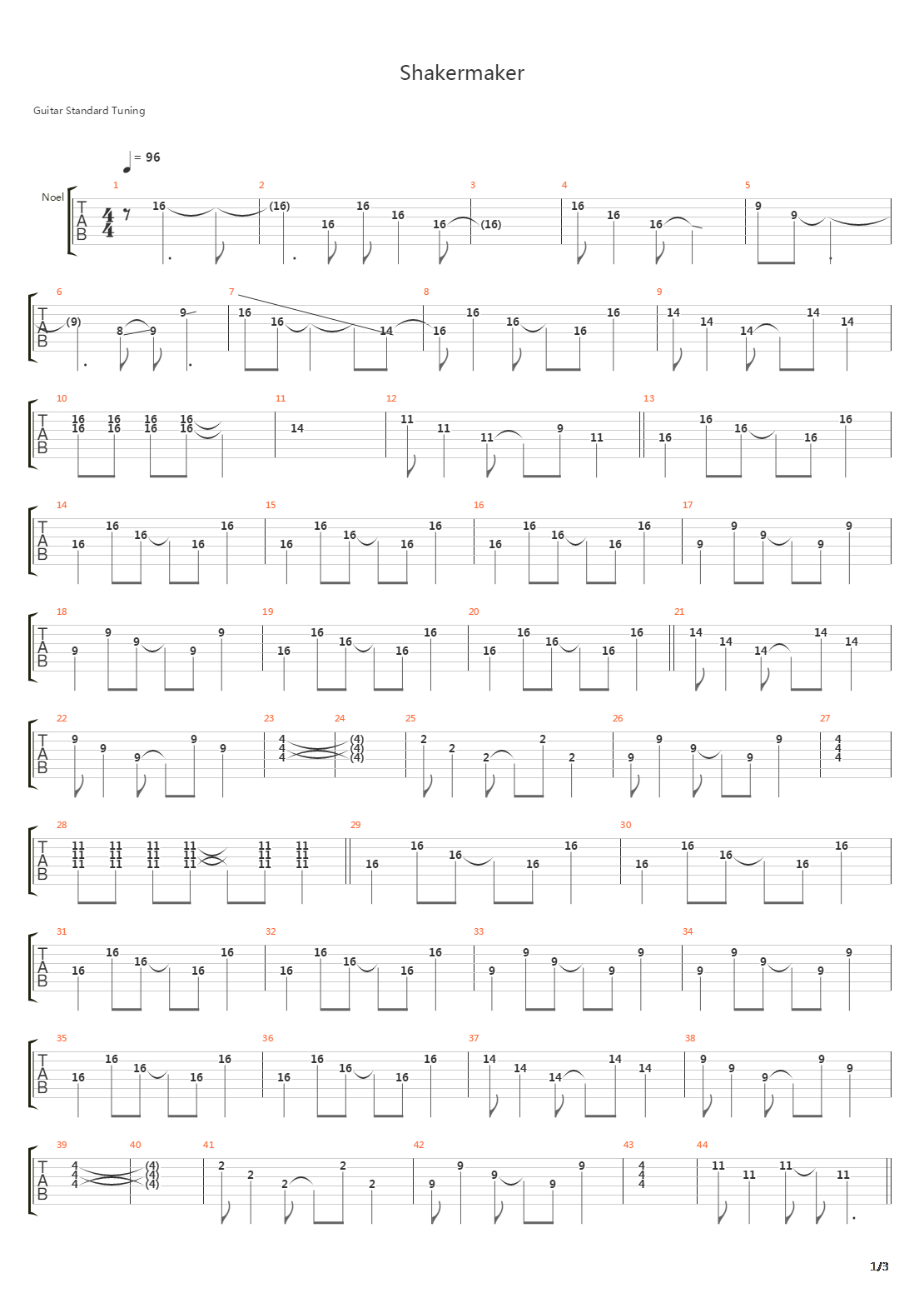 Shakermaker吉他谱