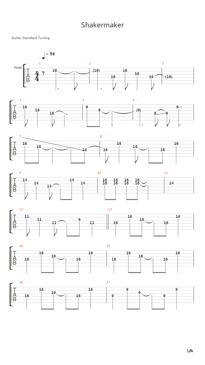 Shakermaker吉他谱