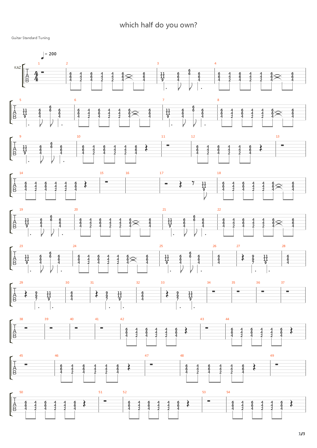 Which Half Do You Own吉他谱