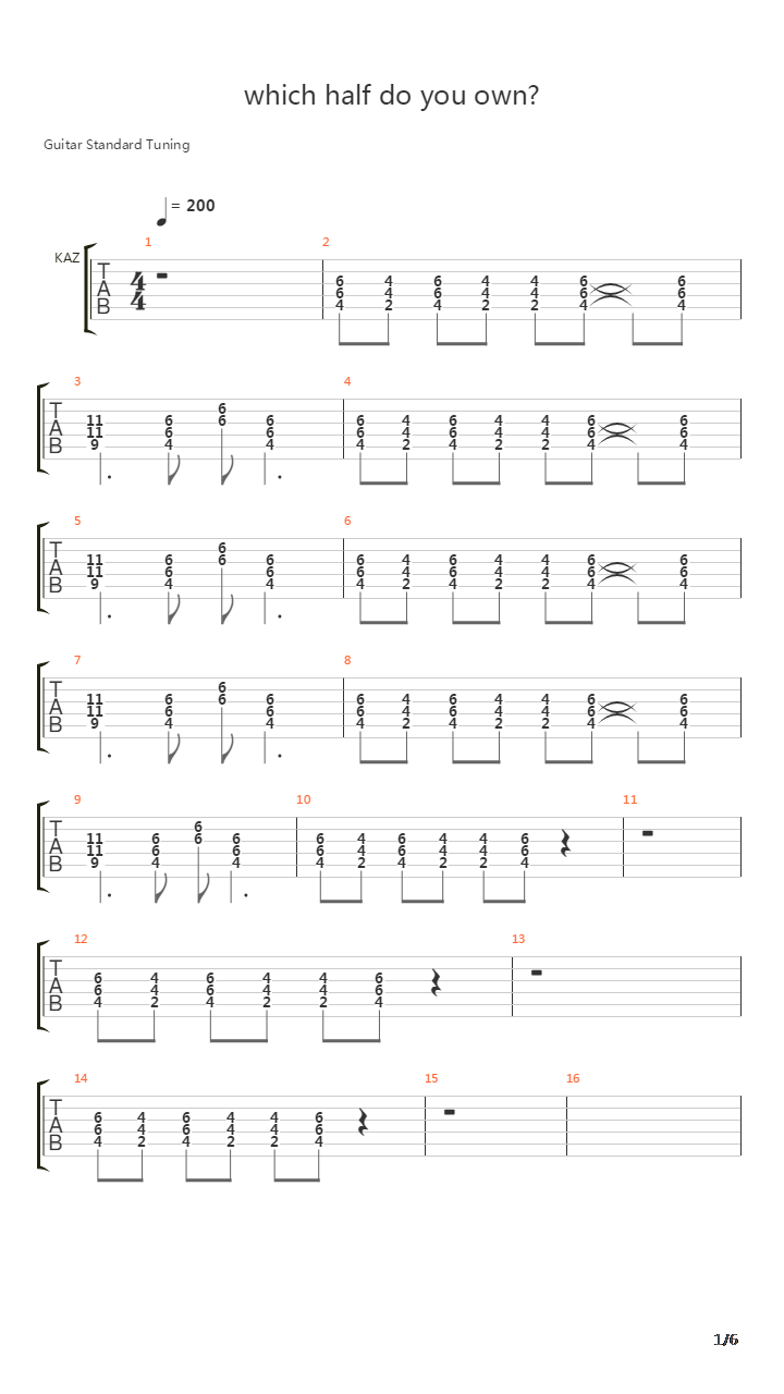 Which Half Do You Own吉他谱