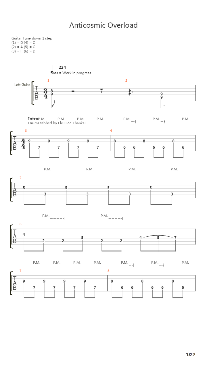 The Anticosmic Overload吉他谱