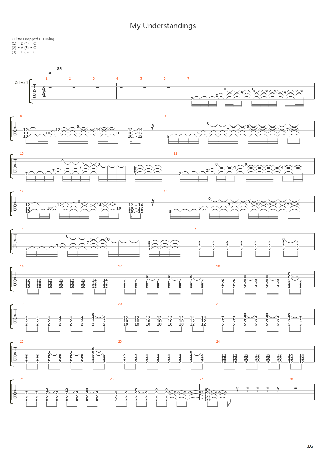 My Understandings吉他谱
