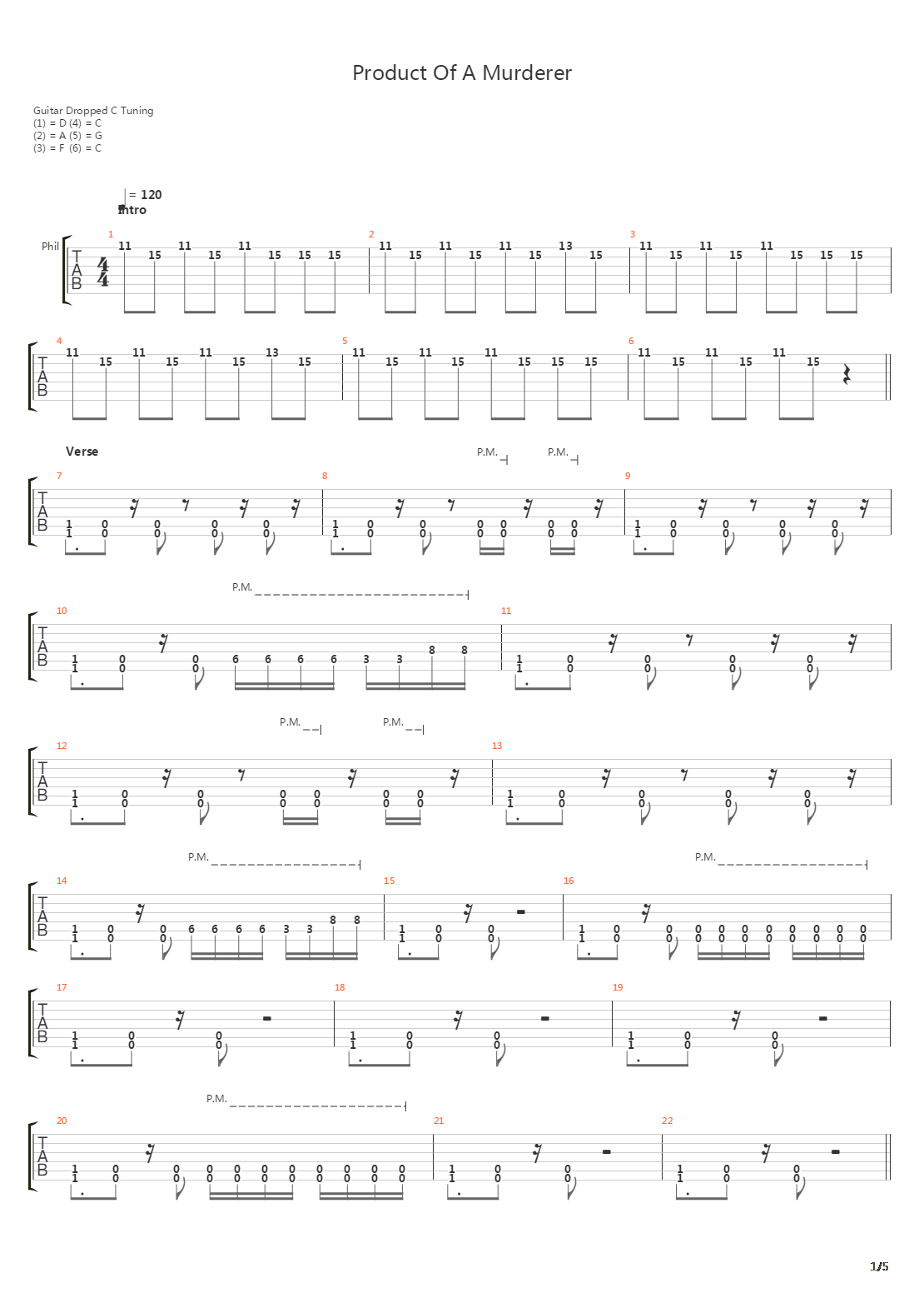 Product Of A Murderer吉他谱